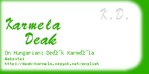 karmela deak business card